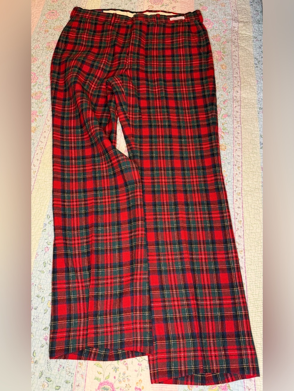 VTG 60s Pendleton Tartan Plaid Pants 100% Virgin Wool Red Green Blue Black Sz 36